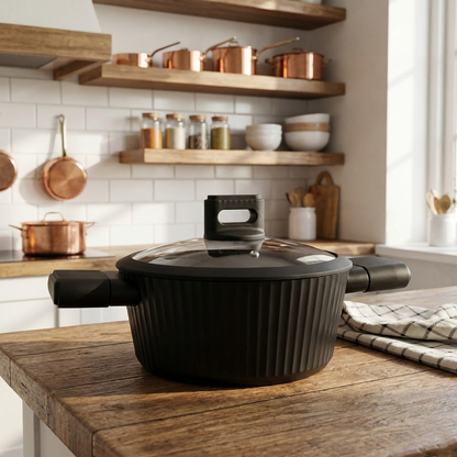 مقلاة طهي بغطاء زجاج