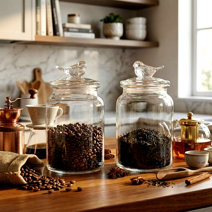 طقم برطمانات تخزين زجاجية