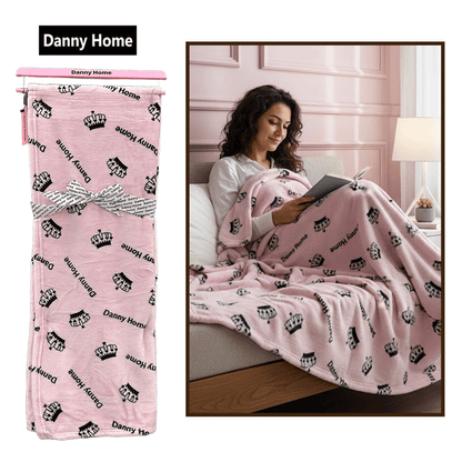 بطانية قطيفة ناعمة فاخرة وردي