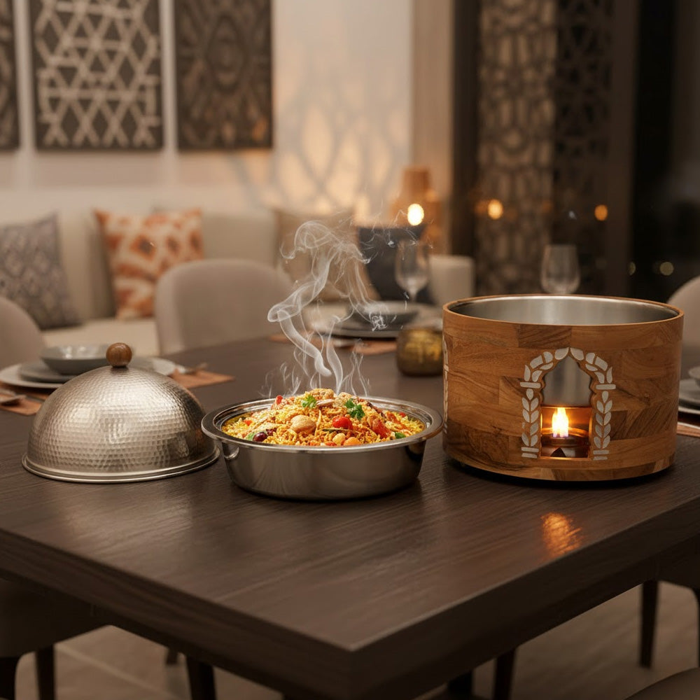 سخان طعام بقاعدة خشبية 3 لتر