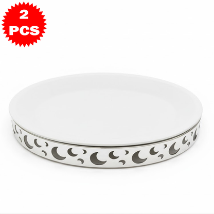 40x30 طبق تقديم وسط مع حامل معدني