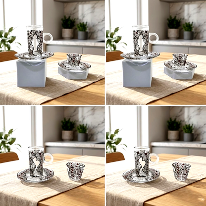 طقم استكانة وفنجان 18قطعة