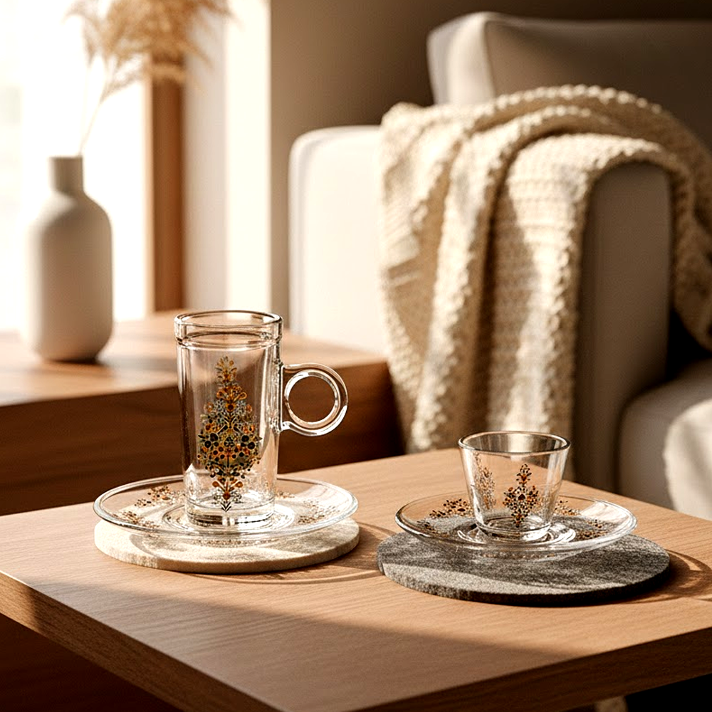 طقم استكانة وفنجان 18قطعة