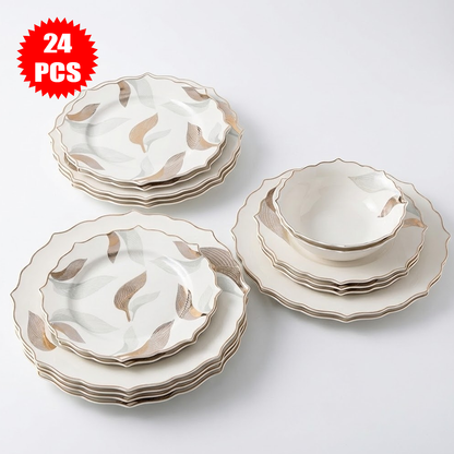 طقم أطباق مائدة فاخر 24 قطعة