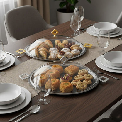 صينية تقديم بغطاء مقبب - كبير