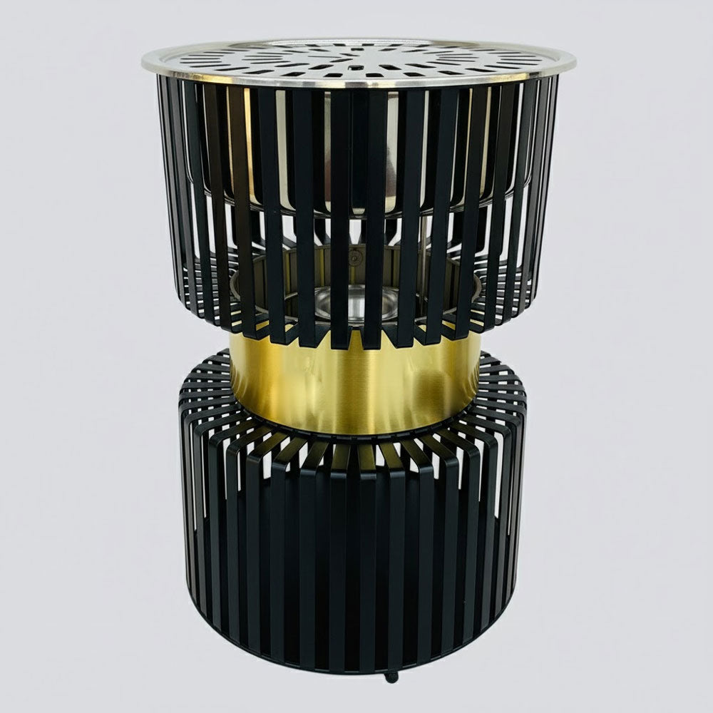 دوة و شواية معدنية بإطار ذهبي