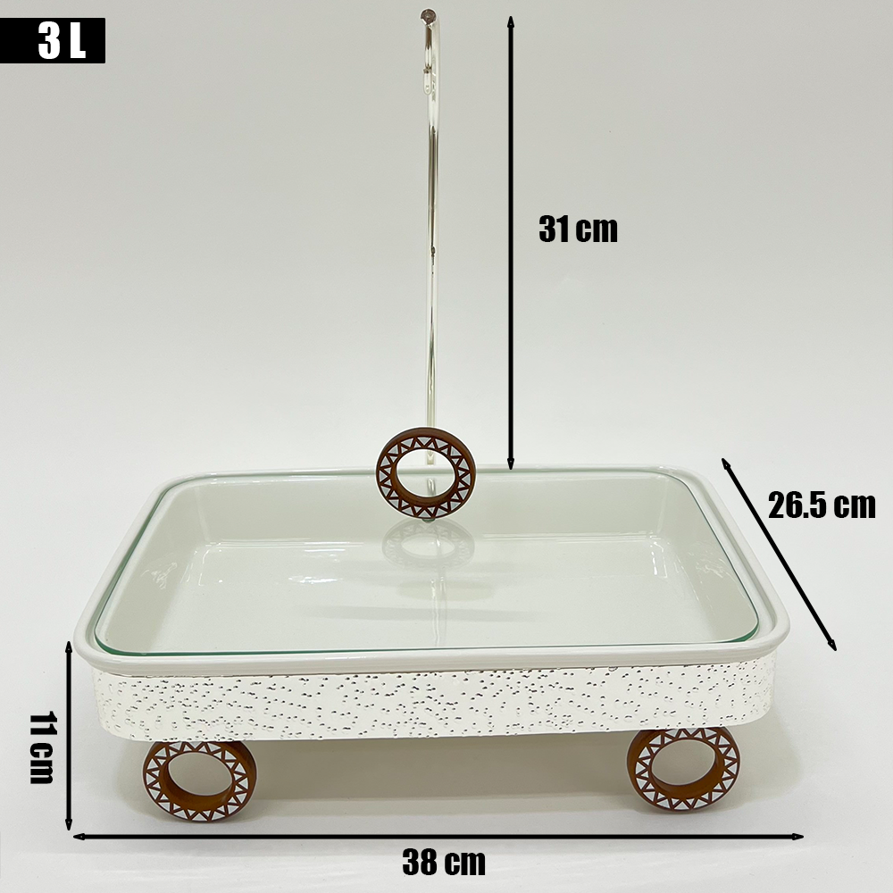 سخان طعام بغطاء زجاجي 3 لتر