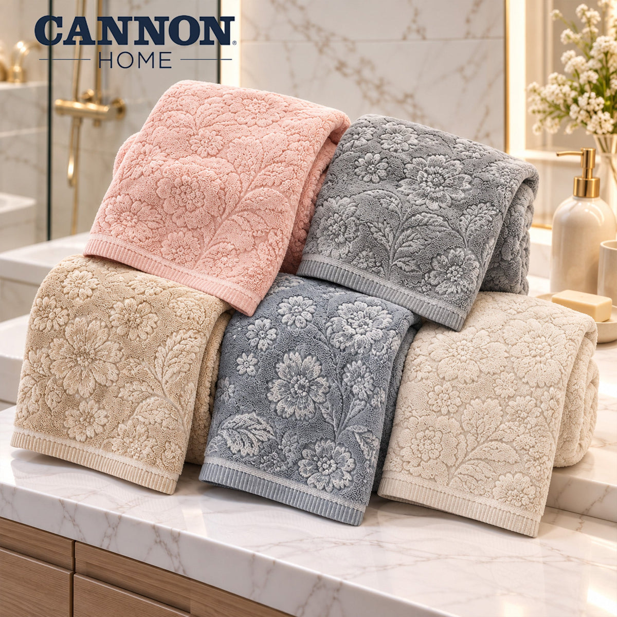 (Cannon Home) منشفة حمام بنقشة زهور