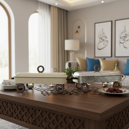 سخان تقديم طعام بغطاء معدني