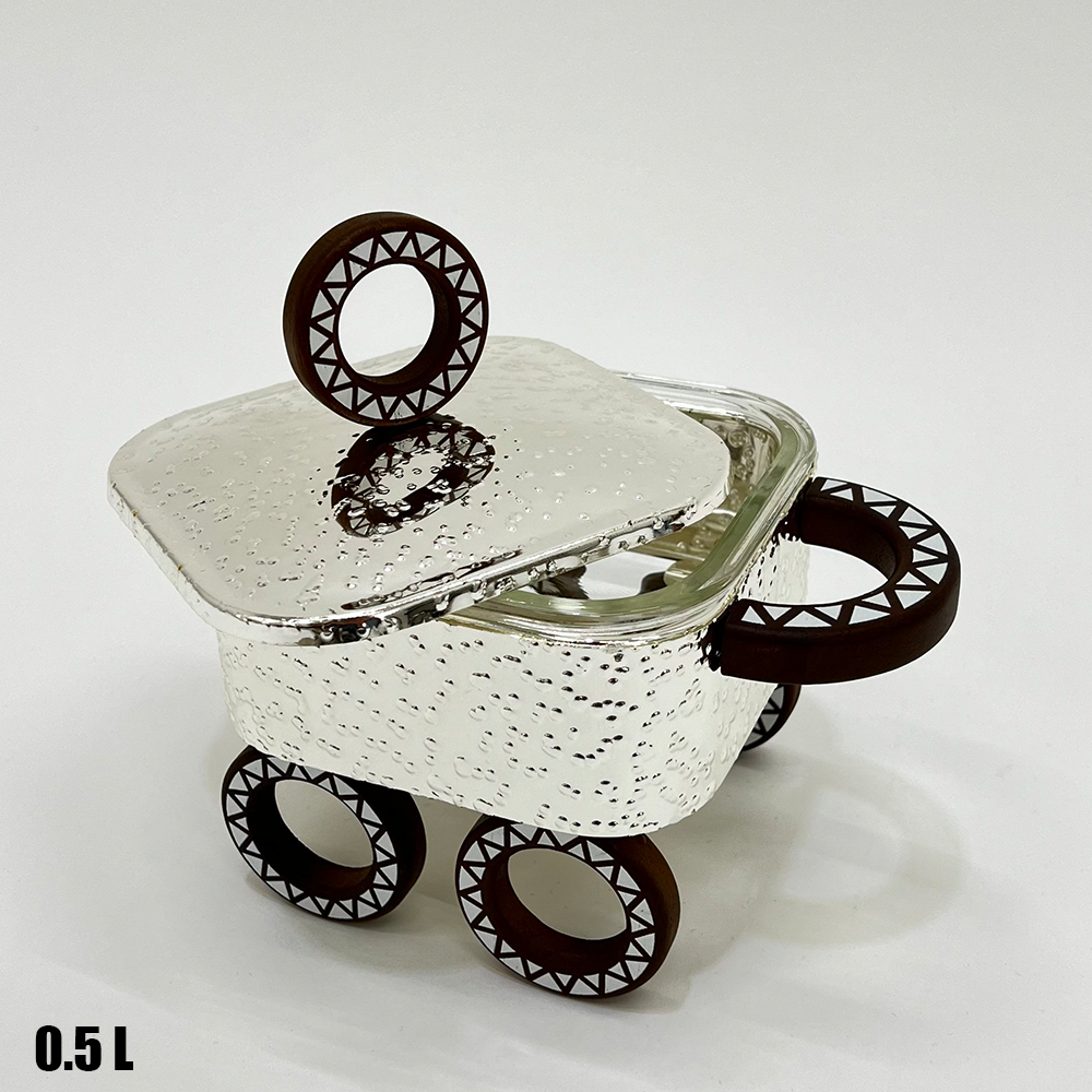 سخان طعام زجاجي مربع صغير 0.5 لتر