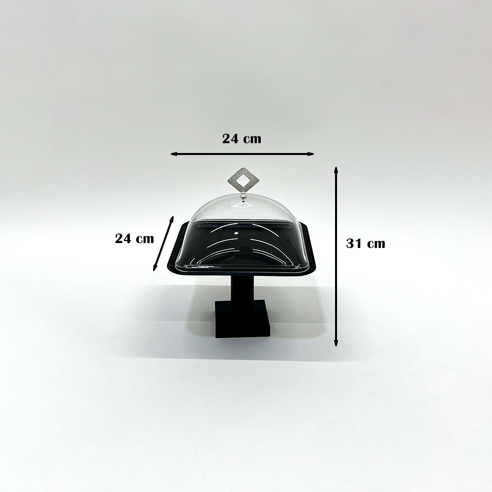 طبق تقديم كيك بغطاء صغير