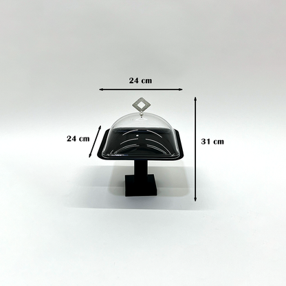 طبق تقديم كيك بغطاء صغير