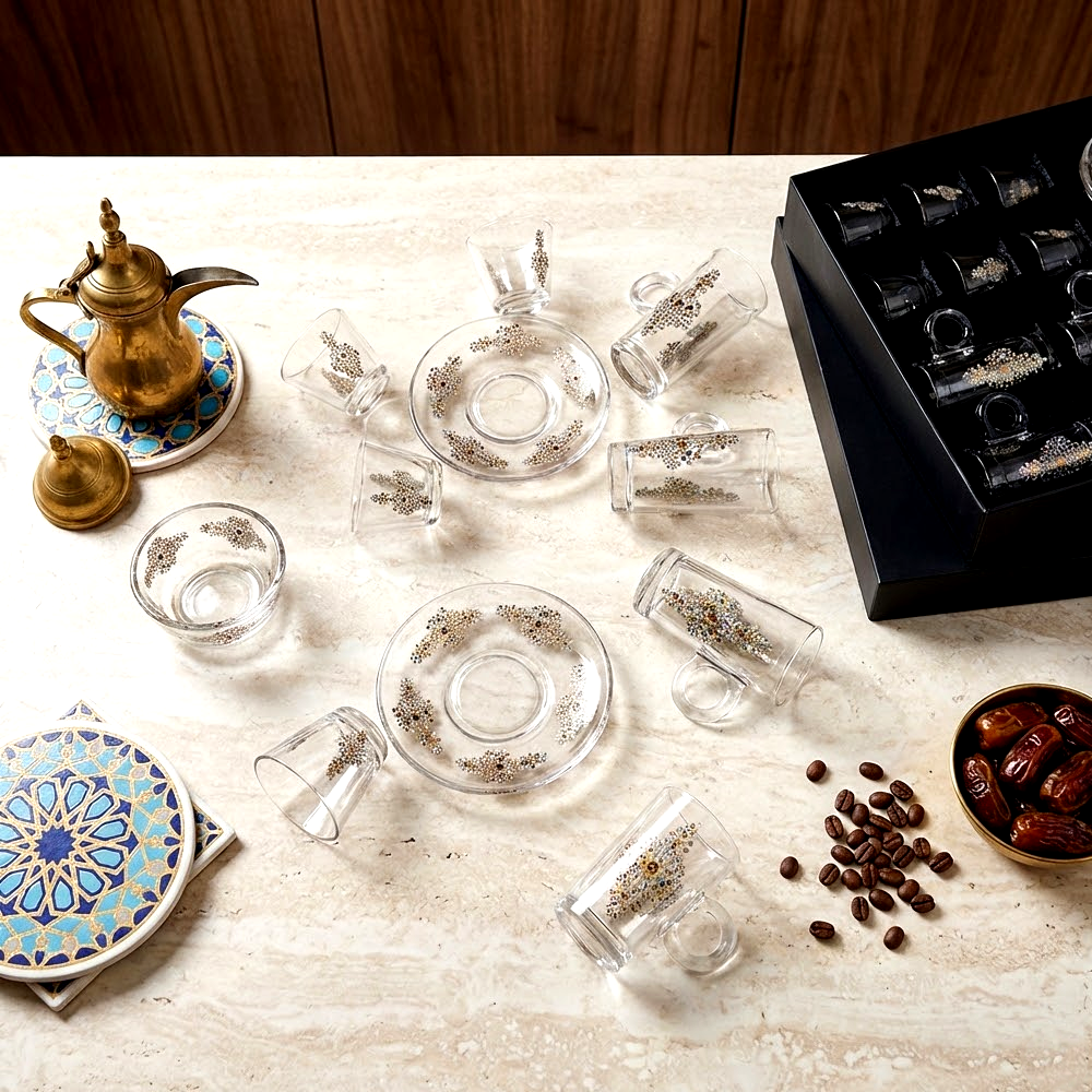 طقم استكانة وفنجان 18قطعة