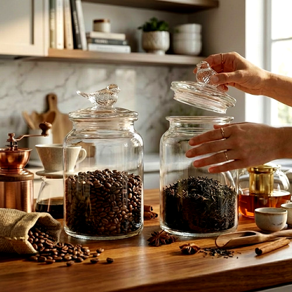 طقم برطمانات تخزين زجاجية