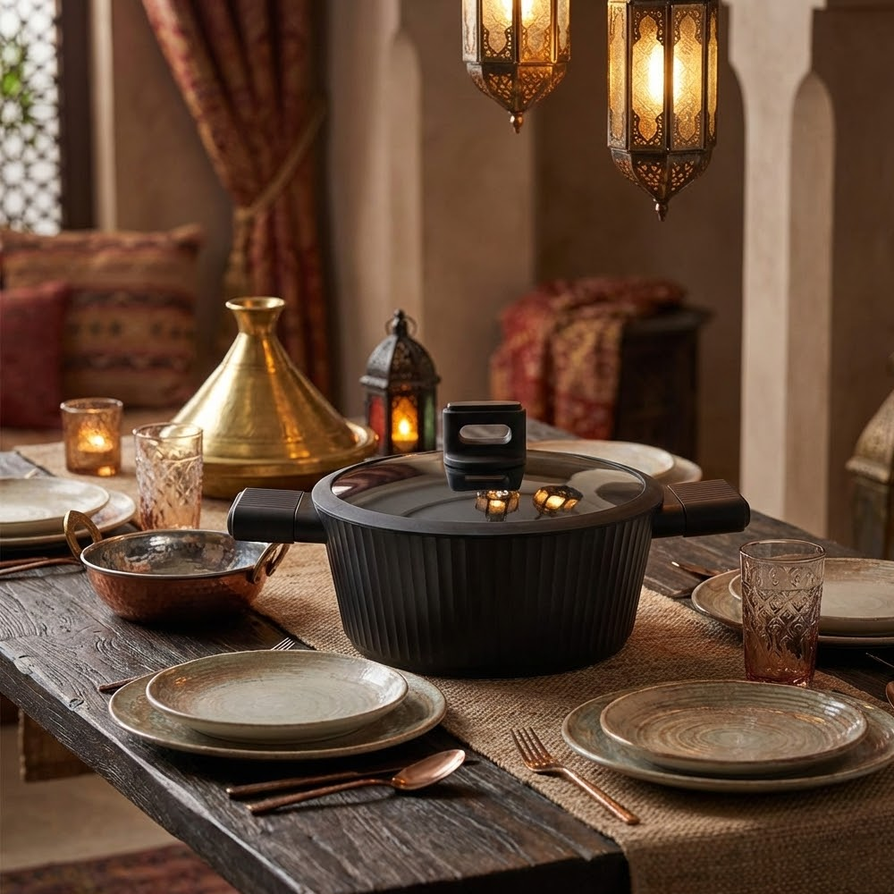 مقلاة طهي بغطاء زجاج