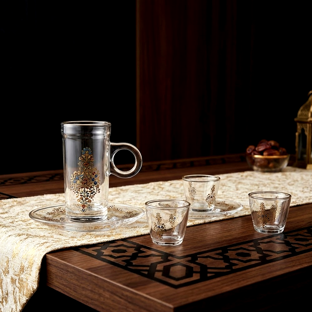 طقم استكانة وفنجان 18قطعة