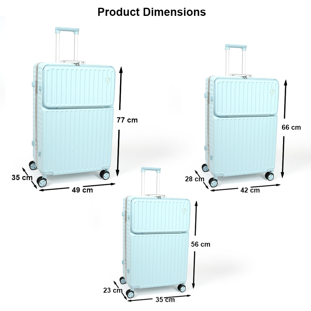 حقيبة سفر بإطار من الألومنيوم مع قفل إدارة أمن النقل، 3 قطع