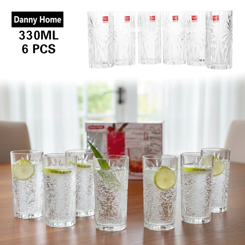 أكواب عصير طويلة محززة عشوائياً