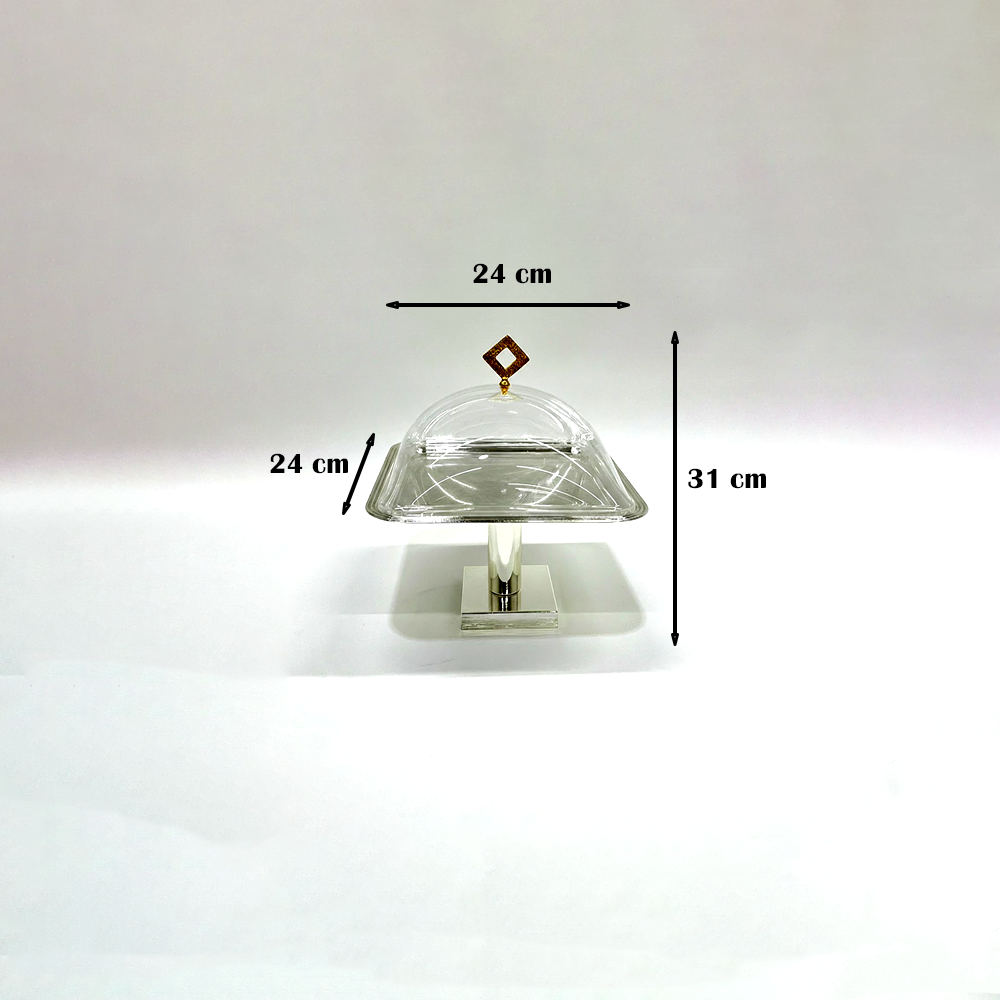 طبق تقديم كيك بغطاء صغير