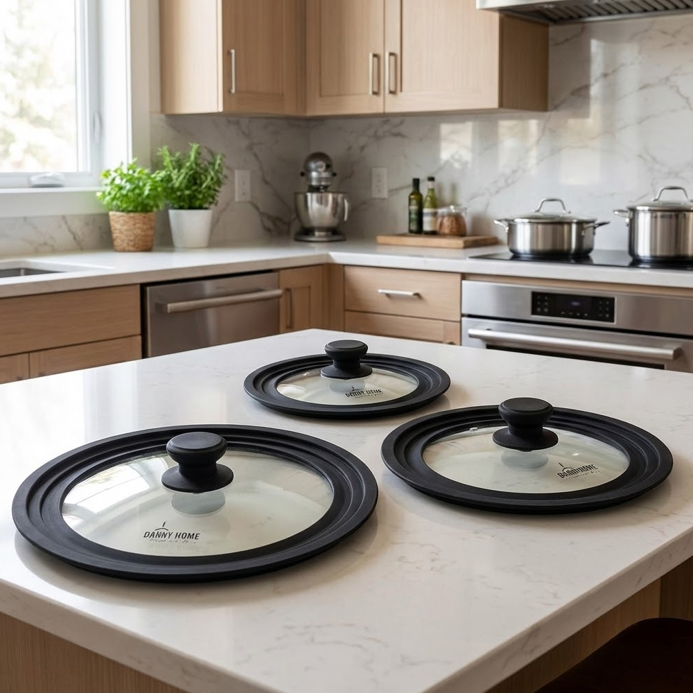 غطاء مقلاة زجاجي حراري