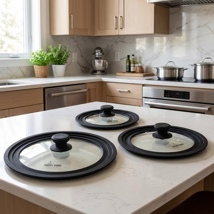 غطاء مقلاة زجاجي حراري