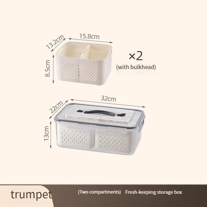 علبة حفظ وتنظيم الخضار مع سلة تصريف