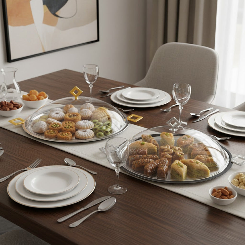 صينية تقديم بغطاء مقبب - كبير