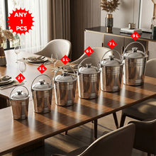 دلو تخزين بغطاء ومقبض