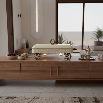 سخان تقديم طعام بغطاء معدني