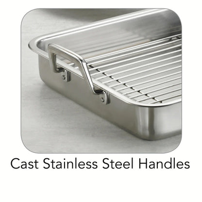 صينية تحميص من الألومنيوم مع رف