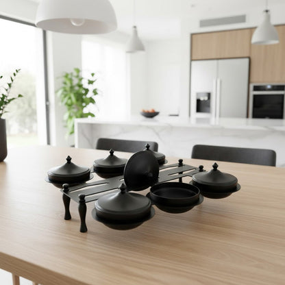 ماعون تقديم من 6 قطع مع حامل