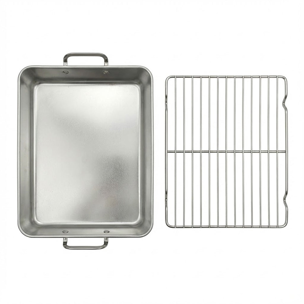 صينية تحميص من الألومنيوم مع رف