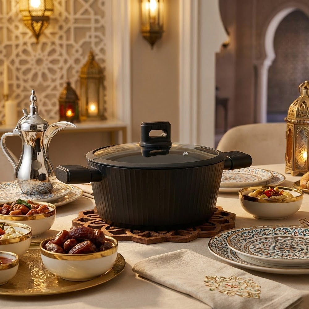 مقلاة طهي بغطاء زجاج