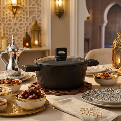 مقلاة طهي بغطاء زجاج