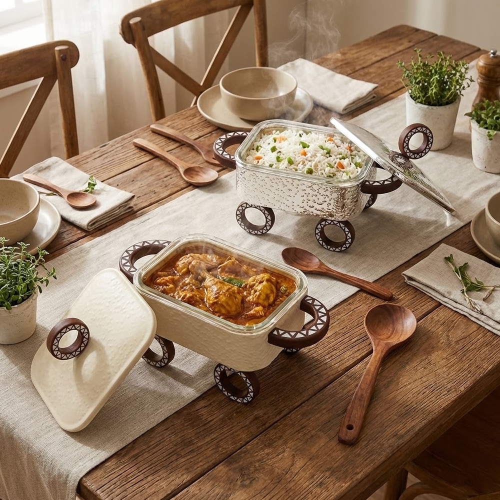 سخان طعام زجاجي مستطيل صغير 0.5 لتر