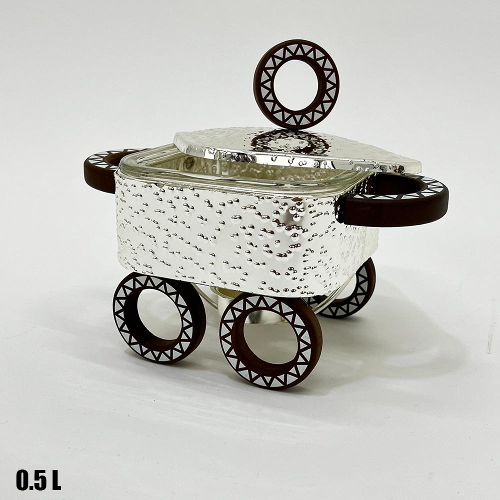 سخان طعام زجاجي مربع صغير 0.5 لتر