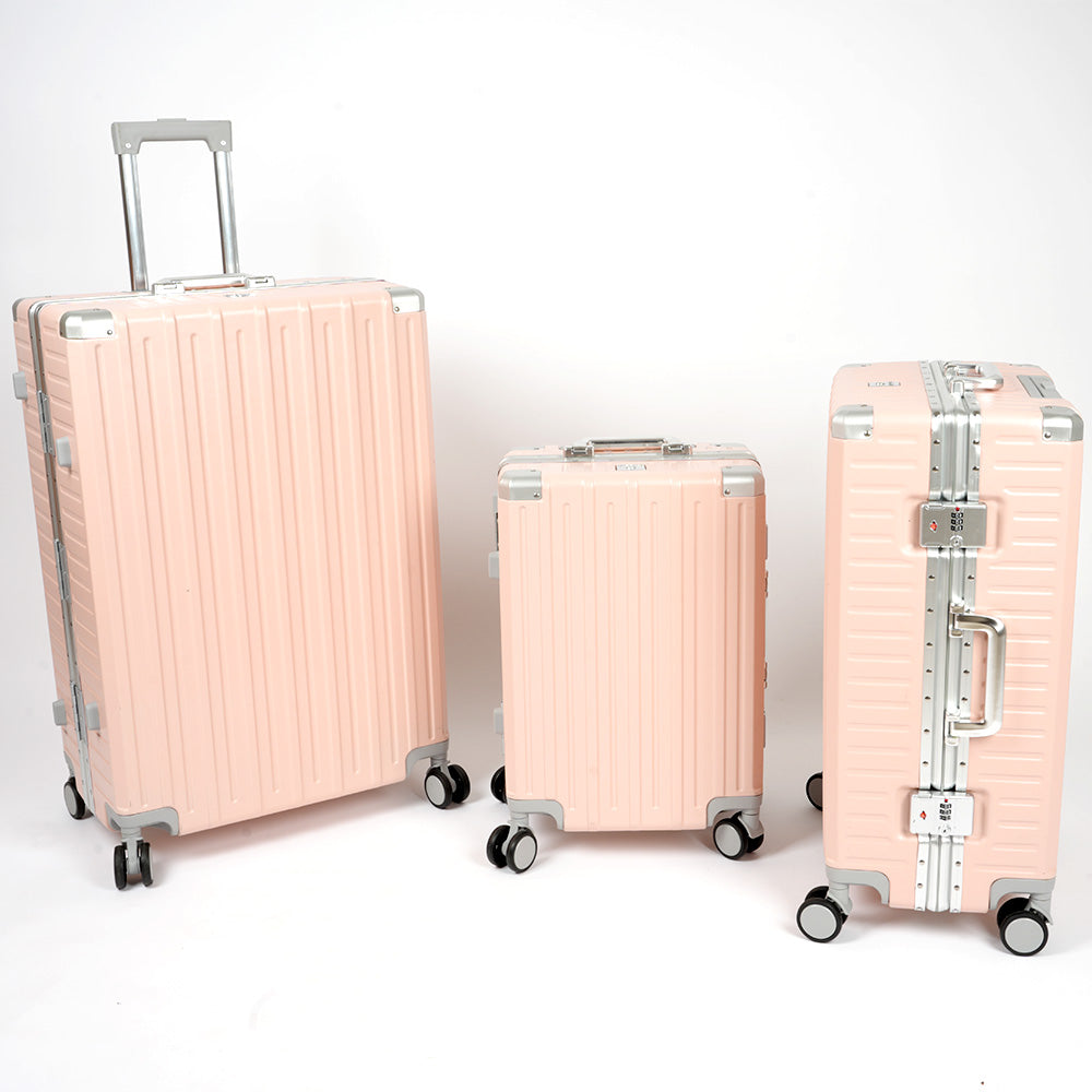 حقيبة سفر بإطار من الألومنيوم مع قفل إدارة أمن النقل، 3 قطع