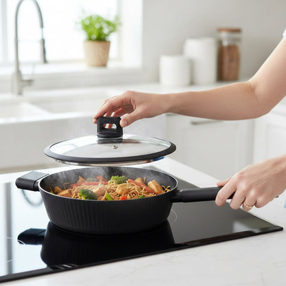 مقلاة 28 سم مع غطاء