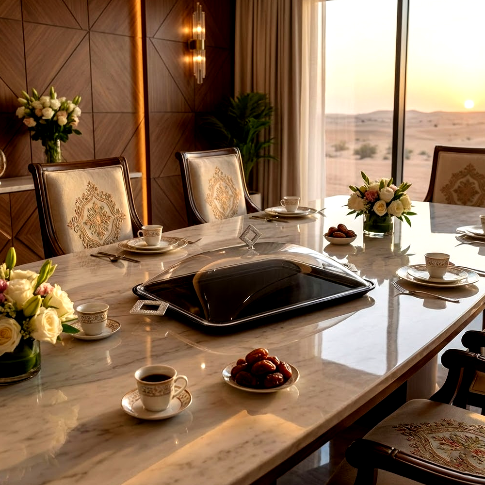 طبق تقديم كيك بغطاء كبير