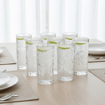 أكواب عصير طويلة محززة عشوائياً