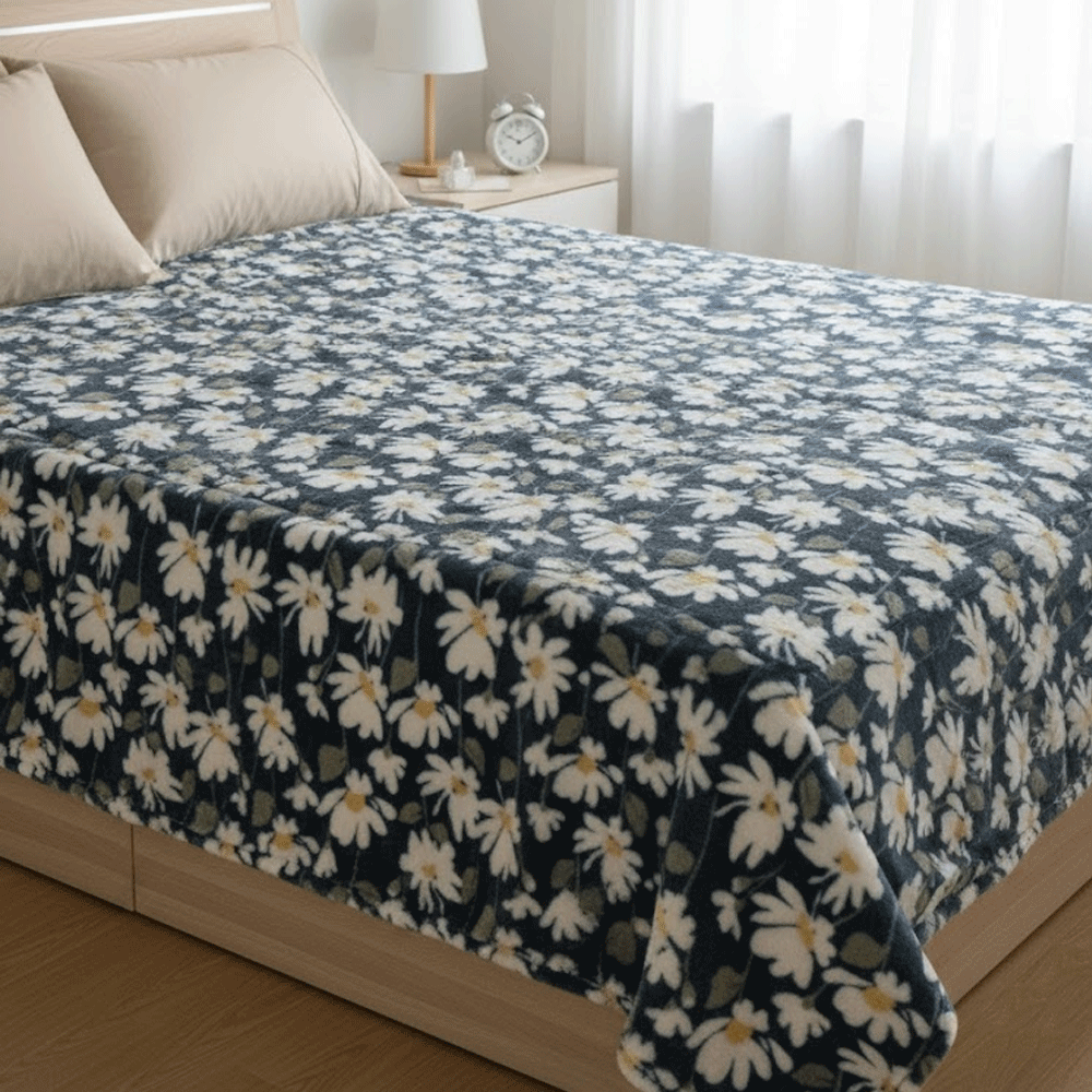 بطانية قطيفة ناعمة فاخرة مزخرفة ورد