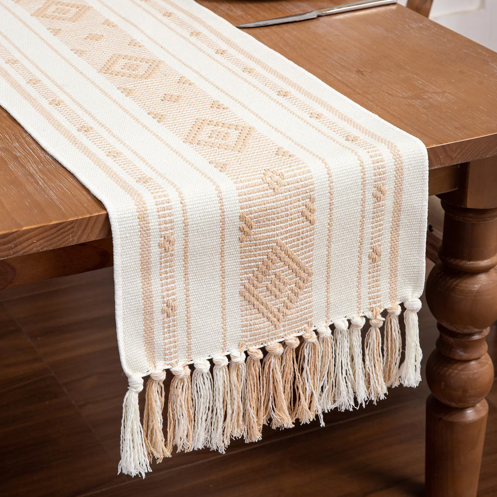 مفرش طاولة قطني بتصميم ريفي حديث