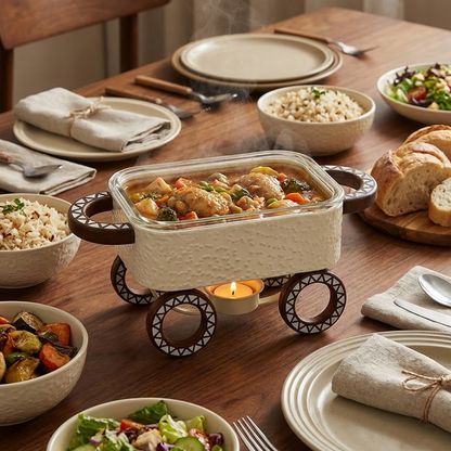 سخان طعام زجاجي مستطيل صغير 0.5 لتر