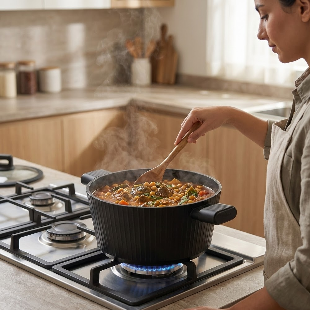 مقلاة طهي بغطاء زجاج