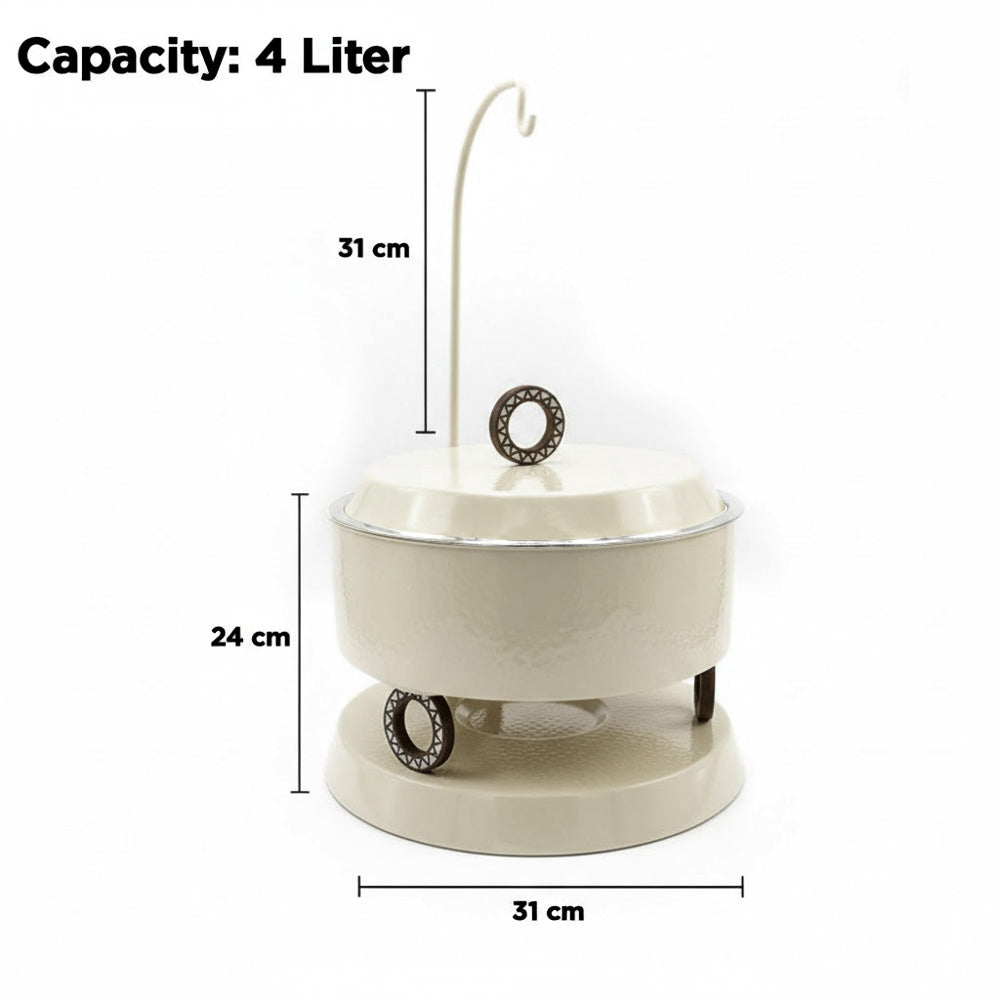 طبق تسخين فضي – 4 لتر