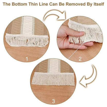 مفرش طاولة من الكتان العتيق