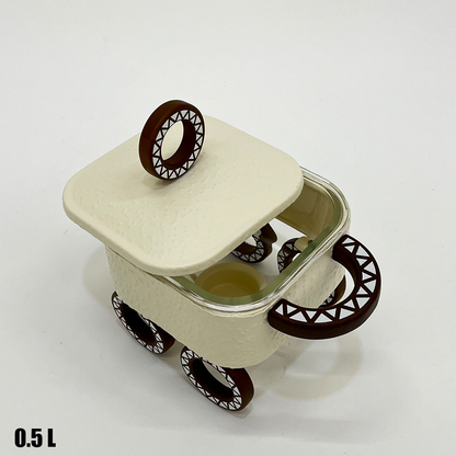 سخان طعام زجاجي مربع صغير 0.5 لتر