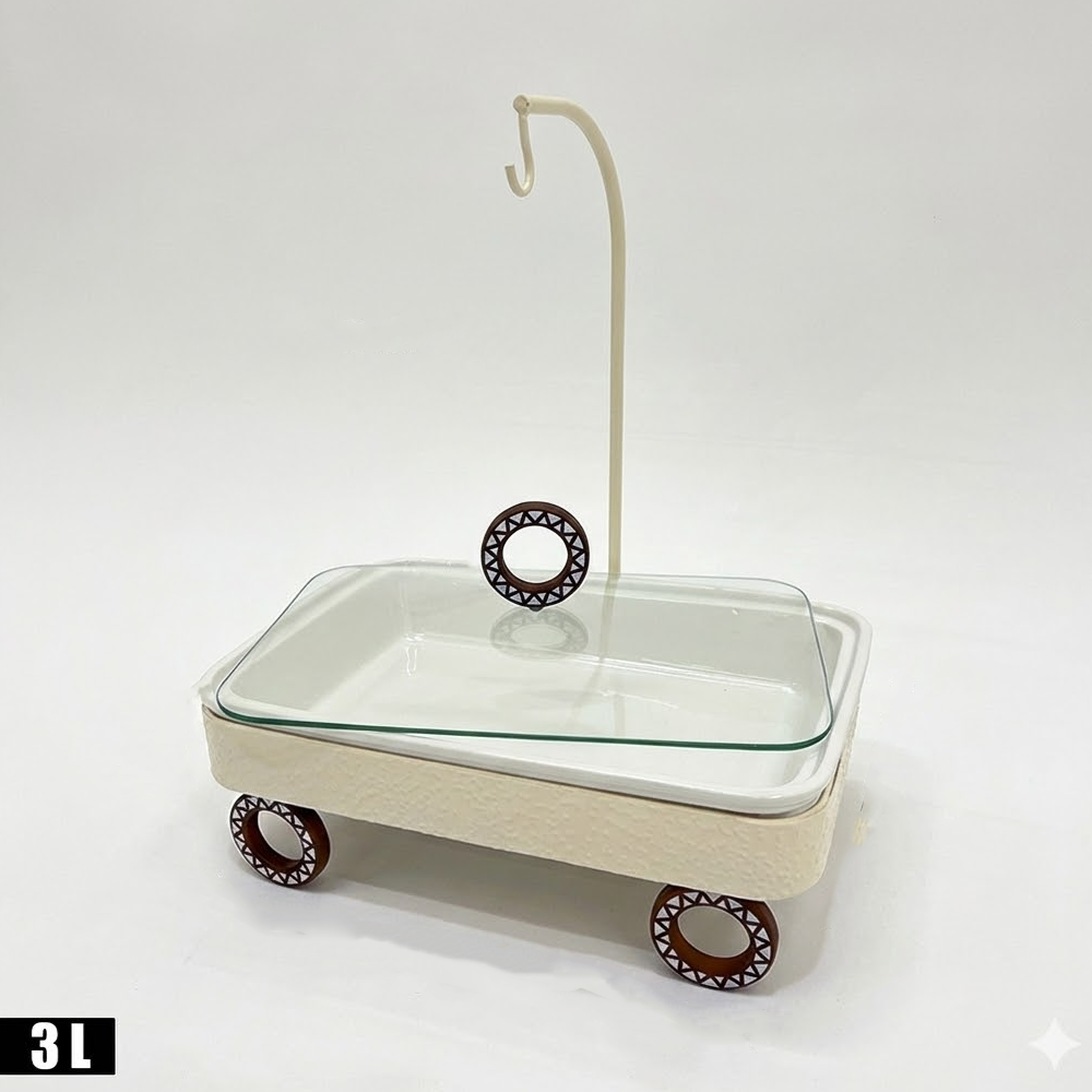 سخان طعام بغطاء زجاجي 3 لتر