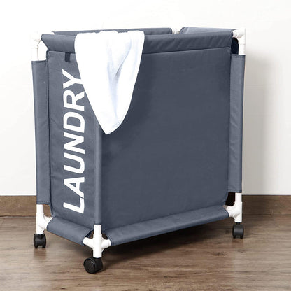 سلة غسيل بعجلات وغطاء