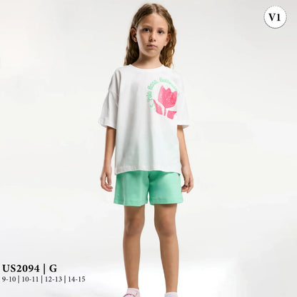 طقم بناتى بطبعة زهرة